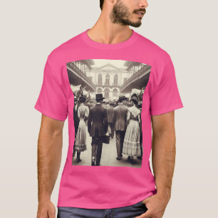 Bustling 1920er Cali Ai Artwork Vintag Black and T-Shirt