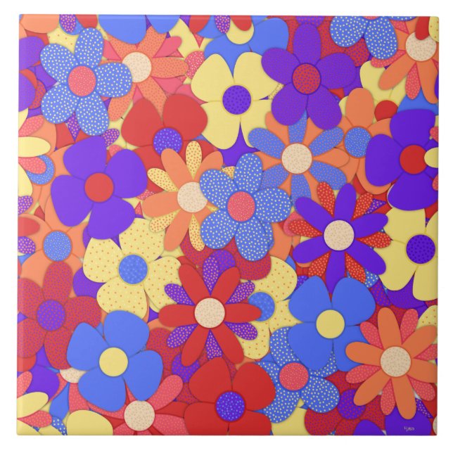Bustling Bouquet Keramik Tile Fliese (Vorderseite)