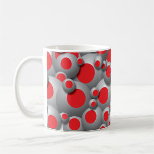 Bustling Bubbles Red Coffee Tasse