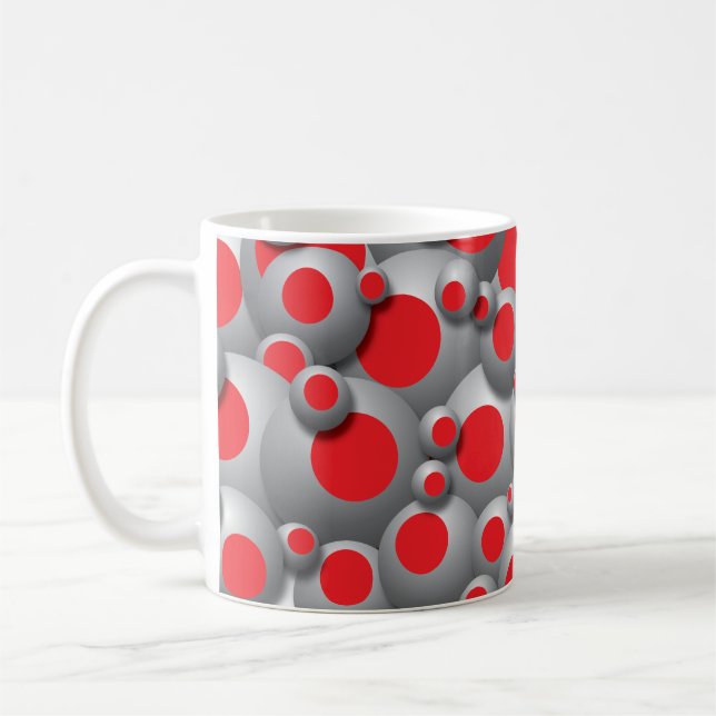 Bustling Bubbles Red Coffee Tasse (Links)