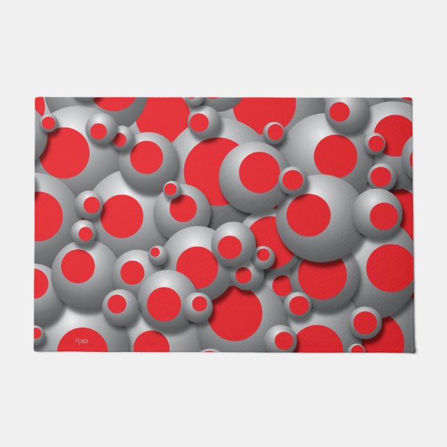 Bustling Bubbles Red Doormat Fußmatte (Vorderseite)