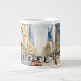 Bustling Riyadh Street View - Jumbo-Tasse