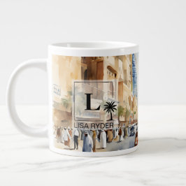 Bustling Riyadh Street View - Jumbo-Tasse