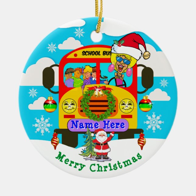 Bustreiber-Weihnachtsgeschenk-Ideen Keramik Ornament (Vorne)