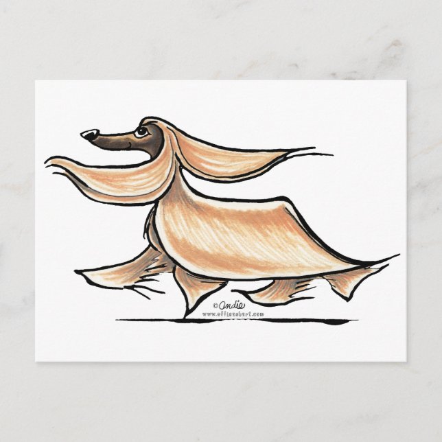 Busy Afghan Hound Postkarte (Vorderseite)