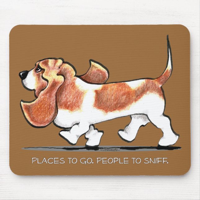 Busy Basset Hound Mousepad (Vorne)