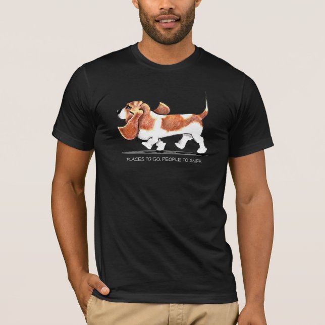 Busy Basset Hound T-Shirt (Vorderseite)