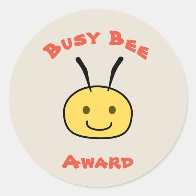 Busy Bee Award Runder Aufkleber (Vorderseite)
