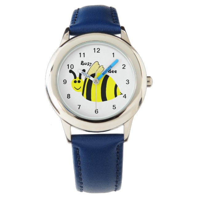 Busy Bee Yellow Bumble Bee Children's Watch Armbanduhr (Vorderseite)