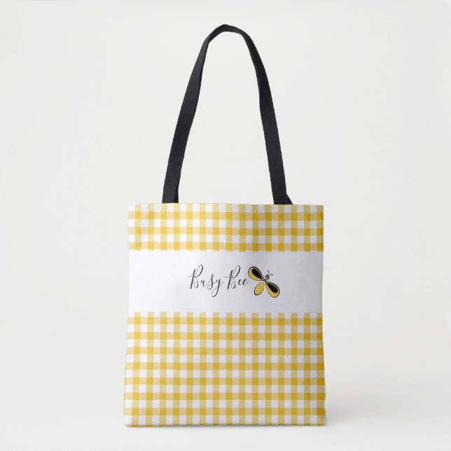 Busy Bee, Yellow Gingham Shoulder Tasche (Vorderseite)