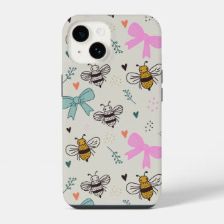 Busy Bees und Schleifen Handyhülle iPhone 14 Hülle