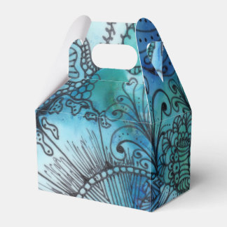 Busy Blue Favor Box Geschenkschachtel