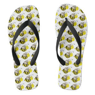 Busy Bumble Bee Bumblebee Gelbe Schwarze Bienen Pr Flip Flops