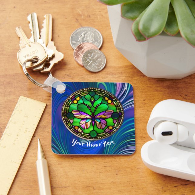 Busy Butterfly Personalisierter Schlüsselanhänger (Schreibtisch)