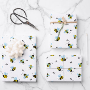 Busy Buzzing Bienen Niedlich Garden Bug Print Geschenkpapier Set
