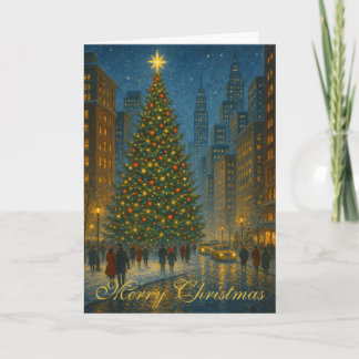 Busy City Christmas Elegant Custom Greeting Karte