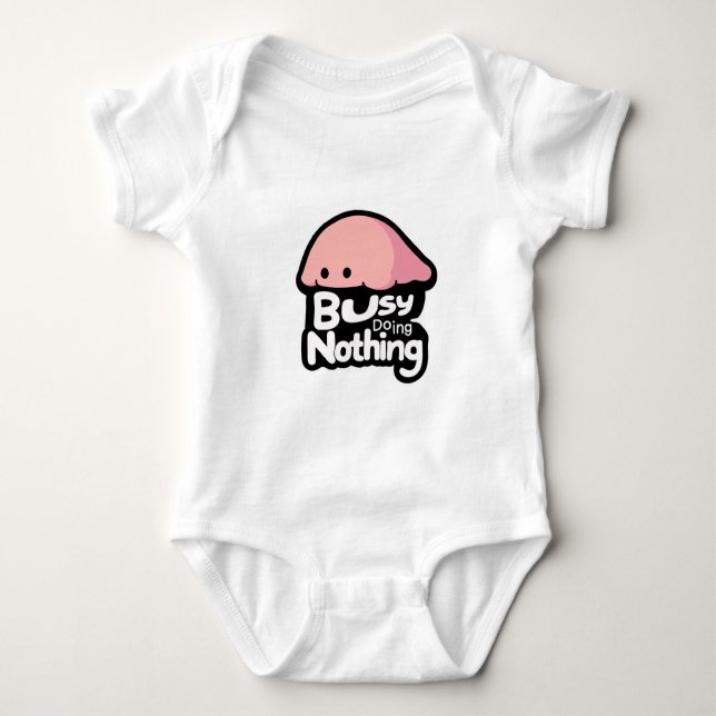 Busy Doing Nothing - Cute Pink Blob Baby Strampler (Vorderseite)