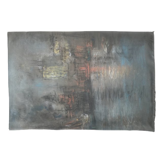 Busy Harbour (von Glenn Cooper Henshaw) Kissenbezug (Vorderseite-Links)