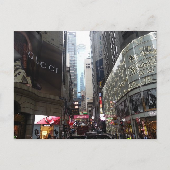 Busy Hong Kong Street Postkarte