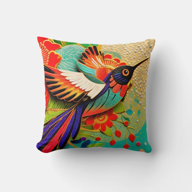 Busy Hummingbird Kissen (Vorderseite)