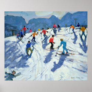 Busy Ski Slope Lofer 2004 Poster