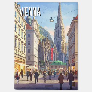 Busy Street Stephansplatz Vienna Austria Travel Magnet