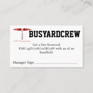 BUSYARDCREW Gutschein Visitenkarte