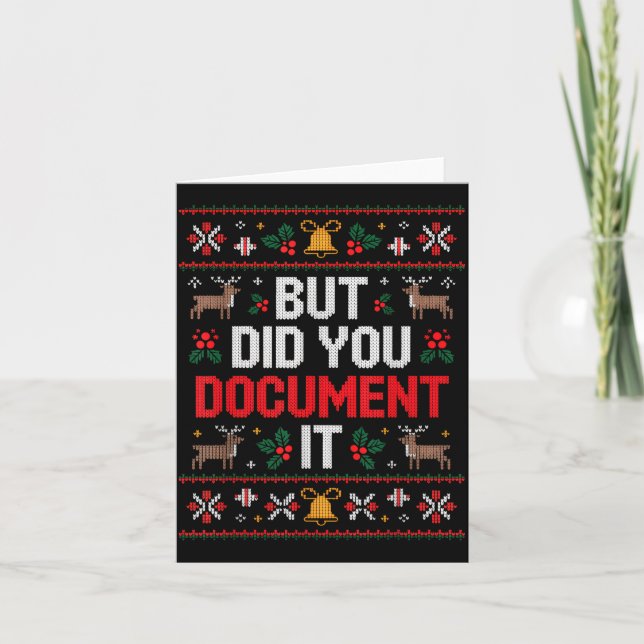 But Did You Doent It Funny Office Christmas Ugly  Karte (Vorderseite)
