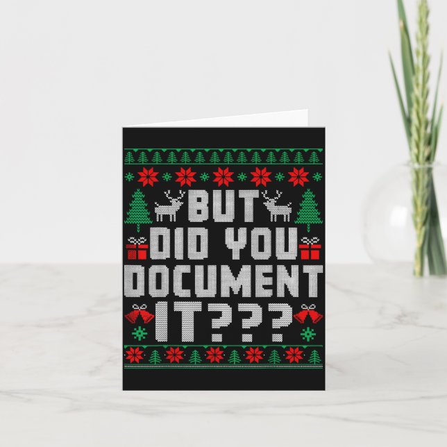 But Did You Doent It Funny Office Christmas Ugly  Karte (Vorderseite)
