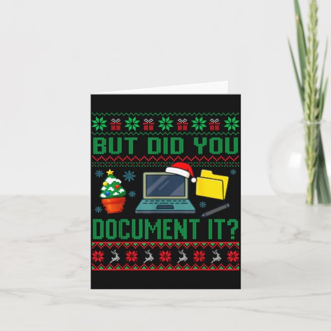 But Did You Doent It Funny Office Christmas Ugly S Karte (Vorderseite)