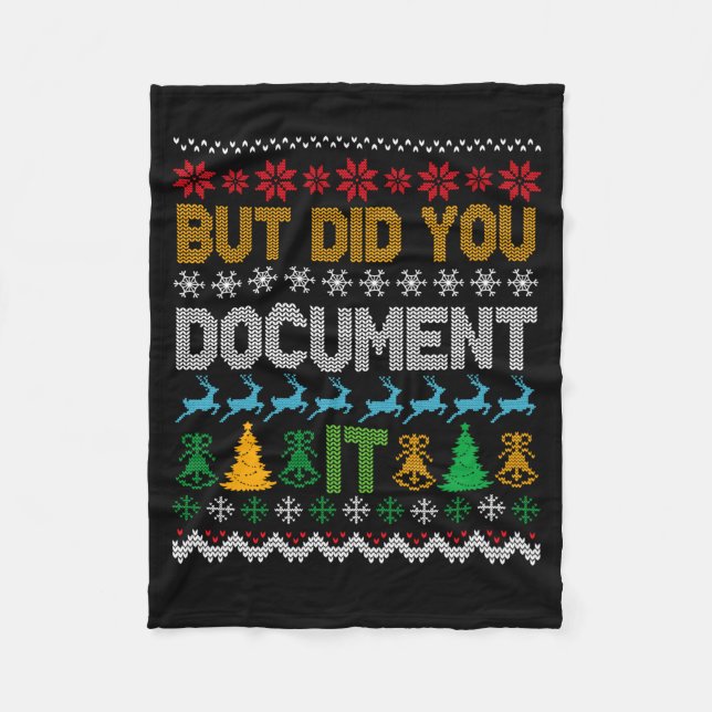 But Did You Doent It Ugly Funny Christmas Sweater  Fleecedecke (Vorderseite)