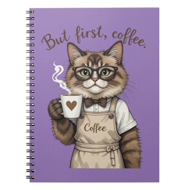 But First, Coffee Cat Notizblock (Vorderseite)