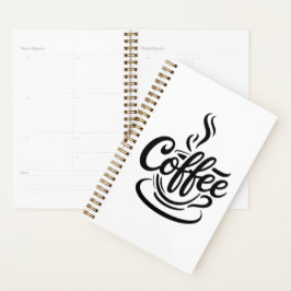 But First Coffee | Chic Modern Script Typography D Planer