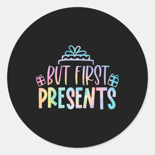 But First Xmas Family Christmas Pajamas T Shirt  Runder Aufkleber (Vorderseite)