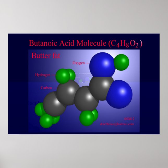 Butanoic Acid Molecule (Druck) Poster (Vorne)