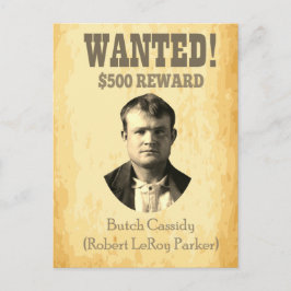 Butch Cassidy Wollte 🚨 Wild West Outlaw Poster Postkarte