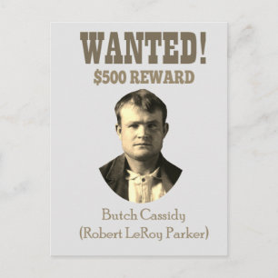 Butch Cassidy Wollte 🚨 Wild West Outlaw USA Postkarte