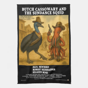 Butch Cassowary & die Sundance-Squid Geschirrtuch