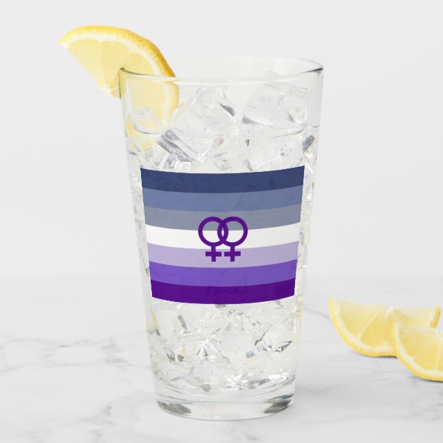 Butch Lesbian Liebe WLW Pride Glas (Vorderseite Ice)