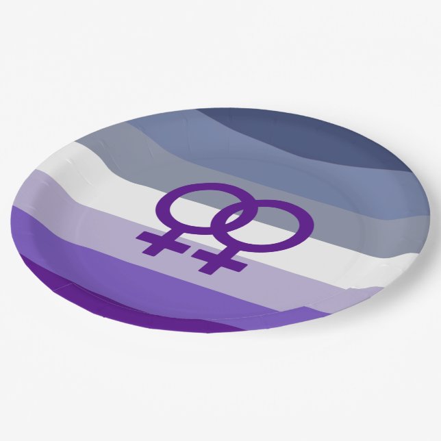 Butch Lesbian Liebe WLW Pride Pappteller (Schrägansicht)
