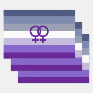 Butch-Lesbische Liebe WLW Pride Geschenkpapier Set