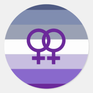 Butch-Lesbische Liebe WLW Pride Runder Aufkleber
