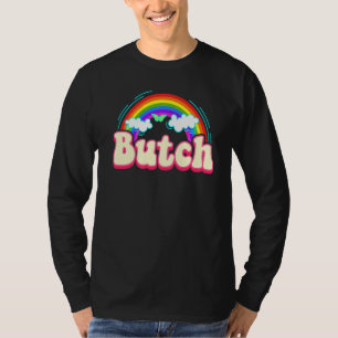 Butch Rainbow Buttons Femme Lesbian Pride Tomboy Q T-Shirt