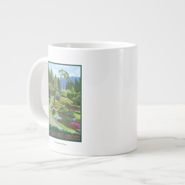 Butchart Gärten - Brentwood Bucht Jumbo-Tasse (Vorderseite Links)