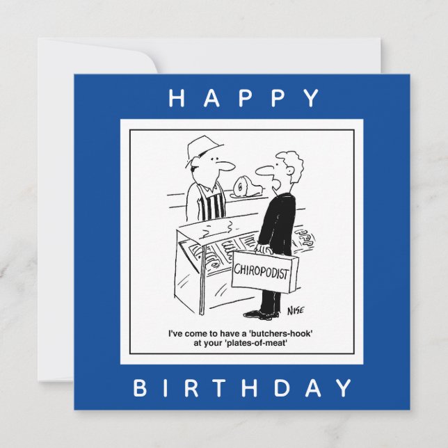 Butcher & Chiropodist Cockney Slang Cartoon Karte (Vorderseite)