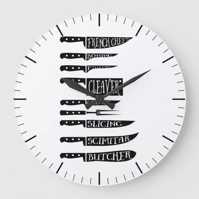Butcher Flussdiagram Clock Chefkool Große Wanduhr (Vorderseite)