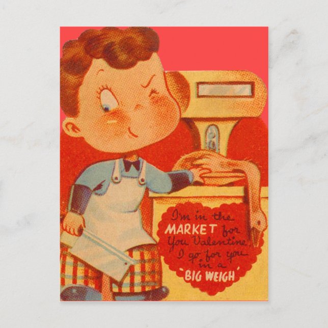 Butcher Funny Valentine Card Feiertagspostkarte (Vorderseite)