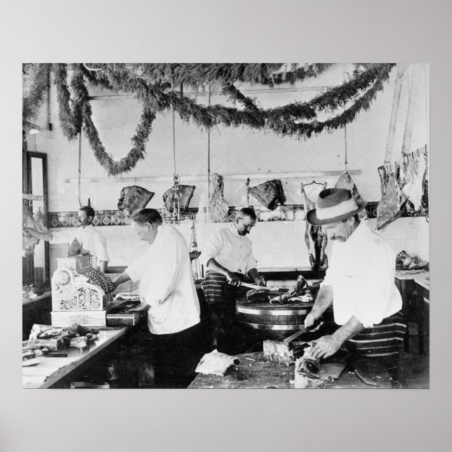 Butcher Shop, 1895. Vintages Foto Poster (Vorne)