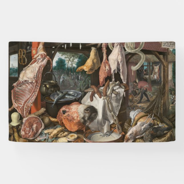 Butcher-Stall (von Pieter Aertsen) Banner (Horizontal)