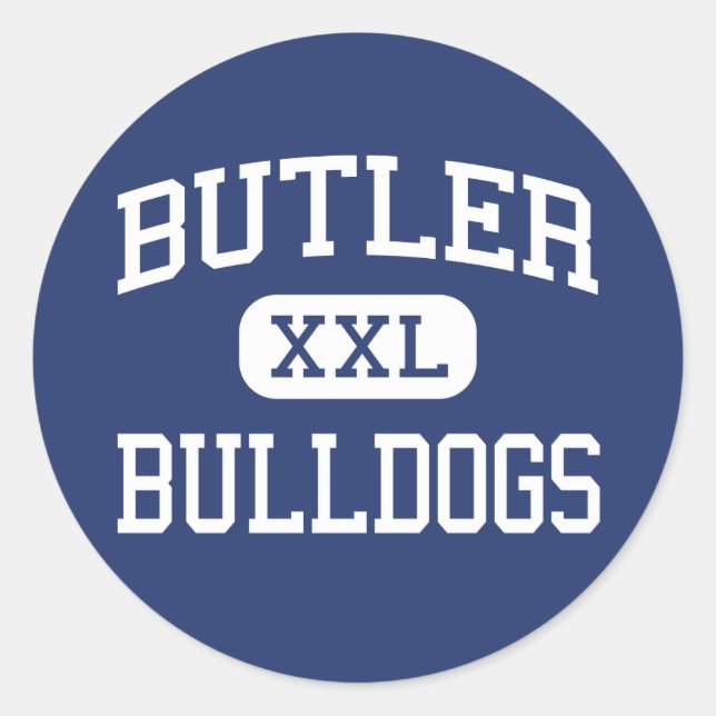 Butler - Bulldogs - Junior - Waukesha Wisconsin Runder Aufkleber (Vorderseite)
